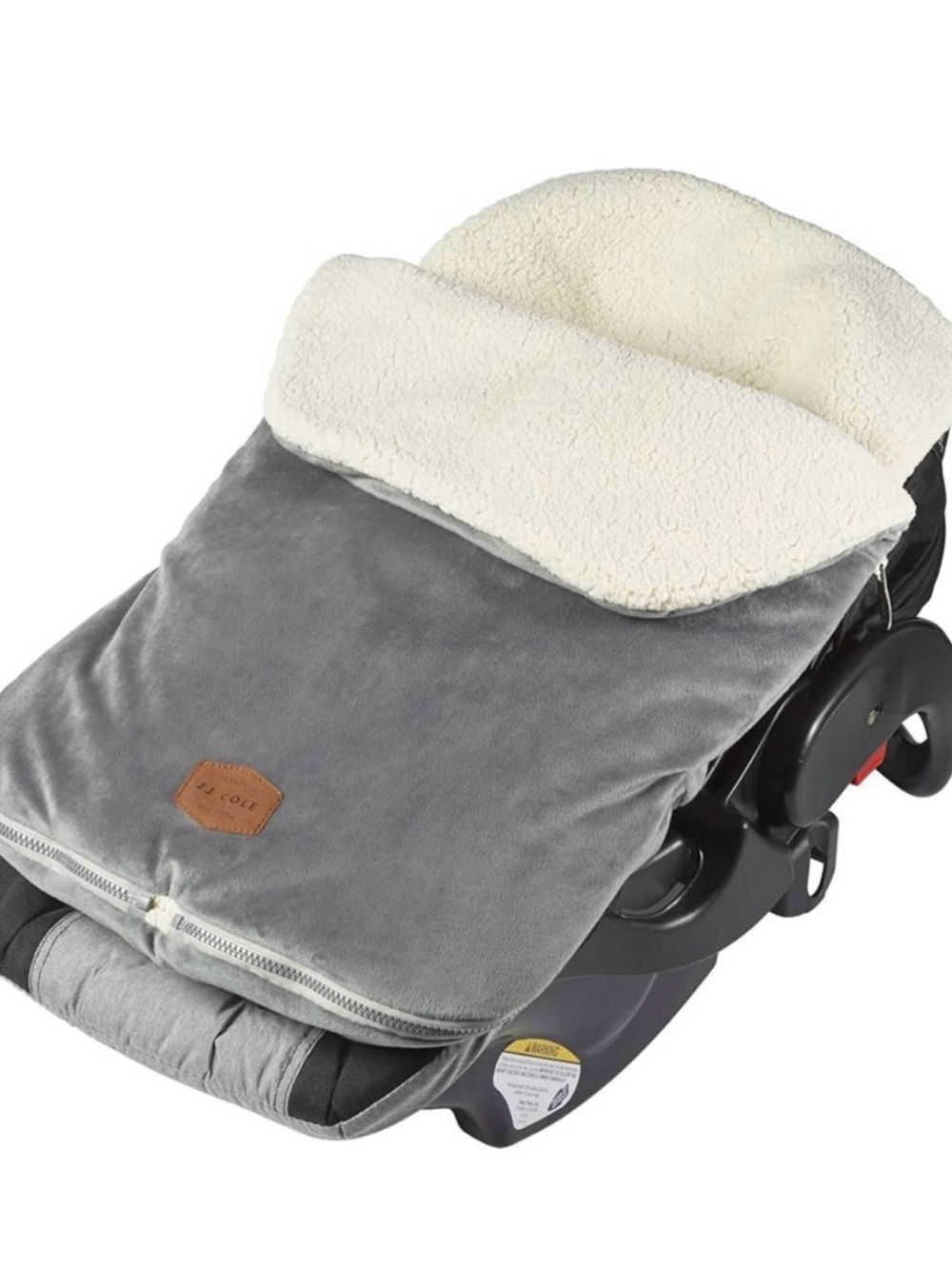 JJ Cole Gray Footmuff with Cream Sherpa Lining